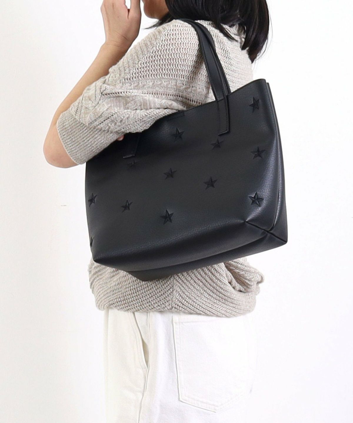 【COO SPECIAL WEEK】星紋刺繡仿皮手提袋 / A4 兼容